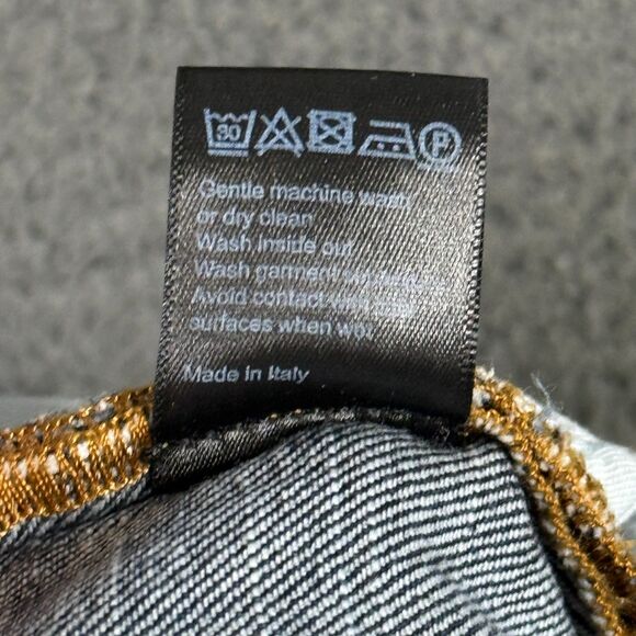 ME+EM Jeans Womens 31 Blue Straight Leg Cropped Stretch Dark Wash Denim - Picture 5 of 13